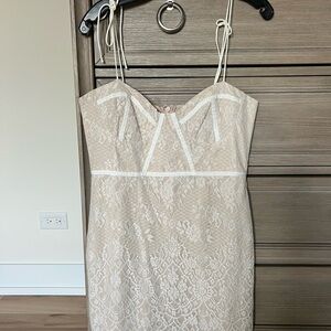 Lottie Lace bustier dress in white